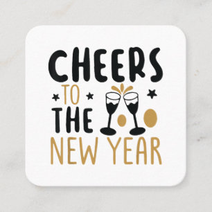 Cheers To The New Year 2025 Countdown Wine Drinkin Square Business Card