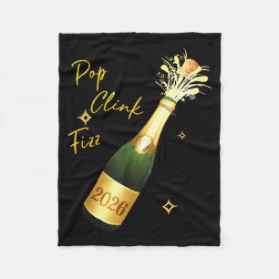 Cheers To The New Year 2026 Champagne Drinking Par Fleece Blanket