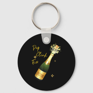 Cheers To The New Year 2026 Champagne Drinking Par Key Ring