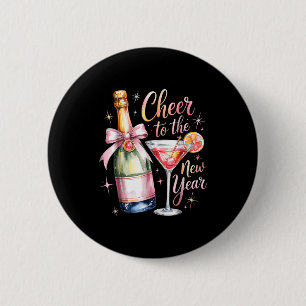 Cheers To The New Year 2026 Champagne New Years Ev 6 Cm Round Badge