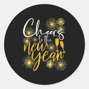 Cheers To The New Year 2026 Firework Happy New Yea Classic Round Sticker