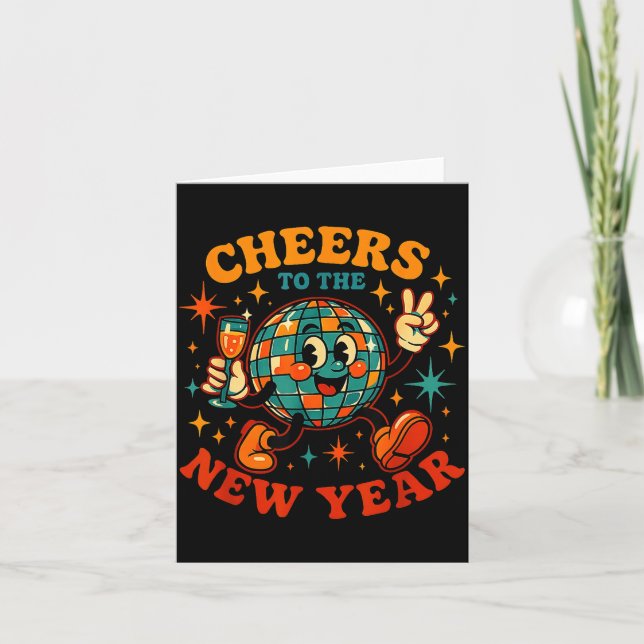 Cheers To The New Year 2026 Retro Party Gift  Card (Front)