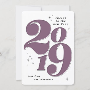 Cheers to the new year bold 2019 holiday card