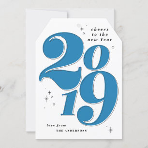 Cheers to the new year bold 2019 holiday card