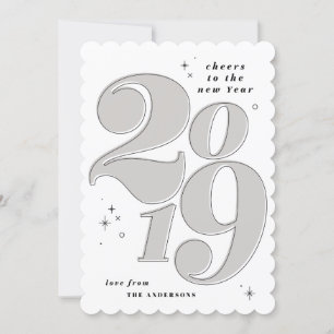 Cheers to the new year bold 2019 multi photo holiday card