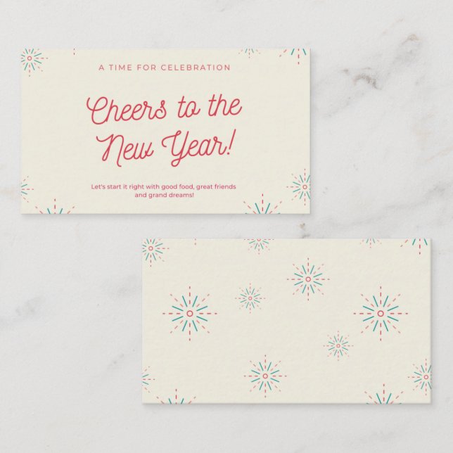 Cheers to the New Year Card (Front/Back)
