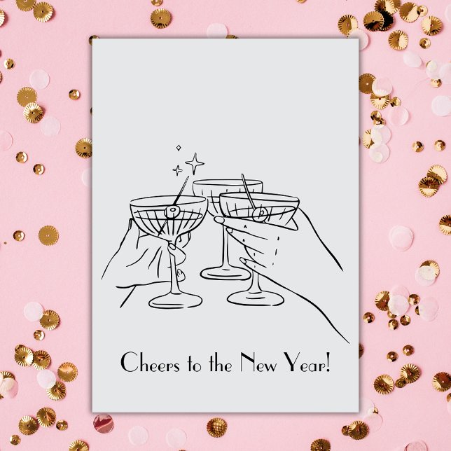 Cheers To The New Year Champagne Greeting Card (Creator Uploaded)