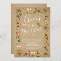 Cheers to the New Year Cocktail Party Invitation