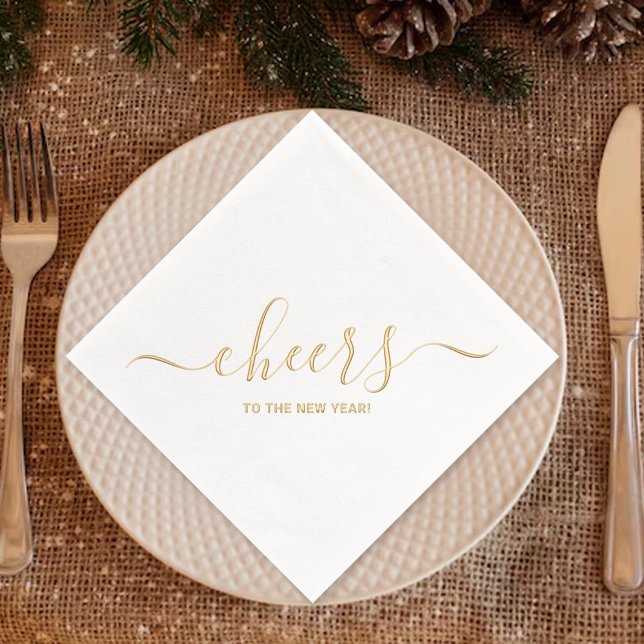 Cheers To The New Year! Foil Napkins (Creator Uploaded)