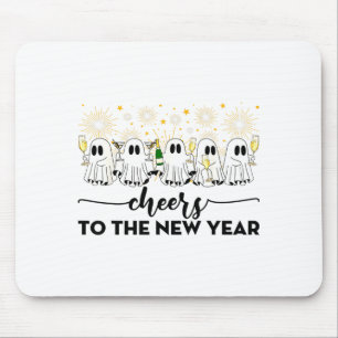 Cheers To The New Year Ghosts Drinking Champagne N Mouse Pad