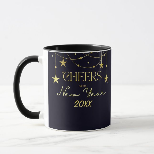 Cheers to the New Year message stars Mug (Left)