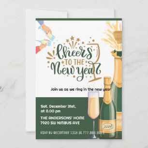 Cheers to the New Year Party Invitation