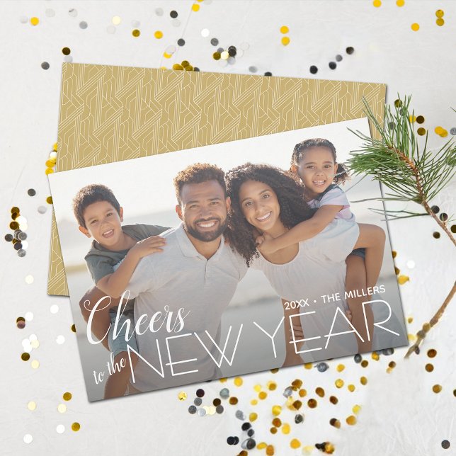 Cheers to the New Year Photo  Holiday Card (Cheers to the New Year Photo Holiday Cards - Order INSTANT DOWNLOAD and/or PRINTED or both!)