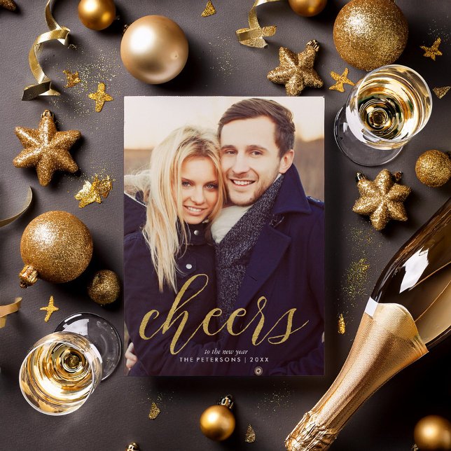 Cheers To The New Year Photo Holiday Card (Creator Uploaded)