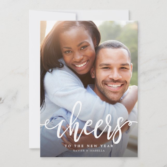 Cheers To The New Year Photo Holiday Card (Front)