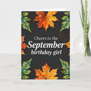Cheers to the September birthday girl text Card