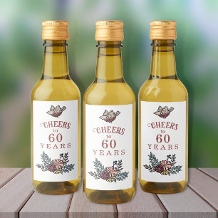 Cheers to the Years Birthday Party Favour Wine Label