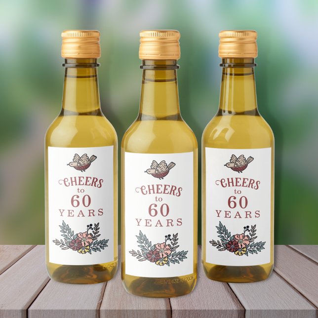 Cheers to the Years Birthday Party Favour Wine Label (Personalized Birthday Favor Labels)