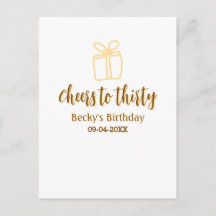 Cheers to thirty yellow brown birthday pastel gift