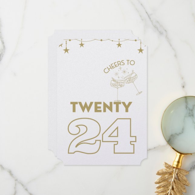 Cheers to Twenty24 Flat Notecard (Front/Back In Situ)