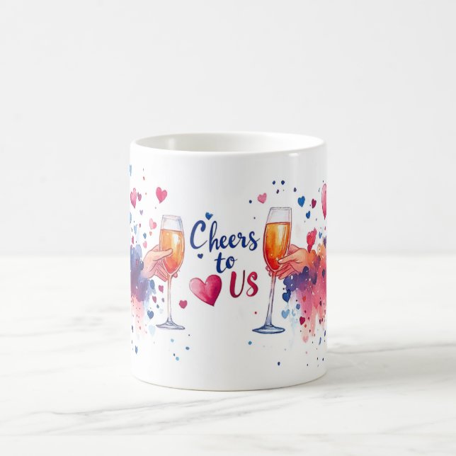 Cheers to Us Couple Champagne Wedding  Coffee Mug (Center)
