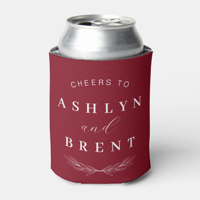 Cheers To Wine Red Wedding Can Cooler/Coozie Can Cooler (Can Front)