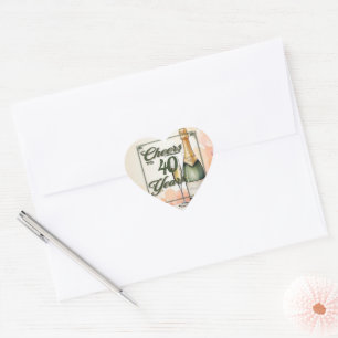 Cheers to Years Party Heart Sticker