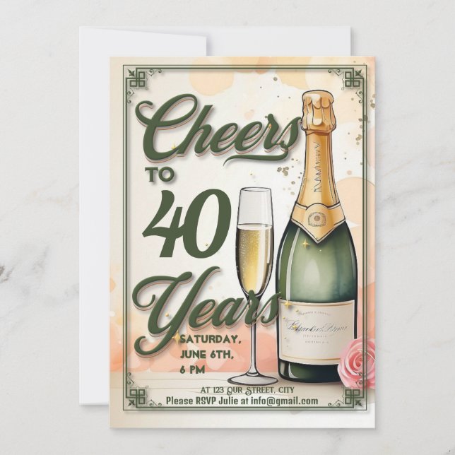 Cheers to Years Party Invitation (Front)
