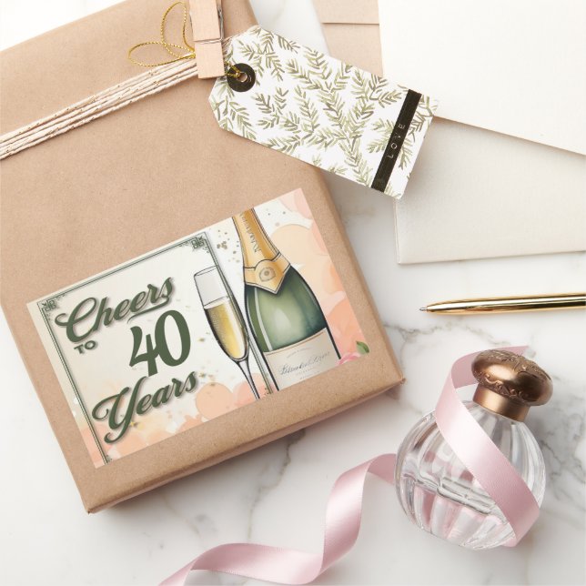 Cheers to Years Party Rectangular Sticker (Gifting)
