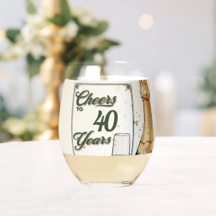 Cheers to Years Party Stemless Wine Glass