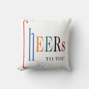 Cheers To You Simple Modern Holiday Throw Cushion