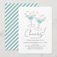 Cheers Turquoise Blue Housewarming Cocktail Party