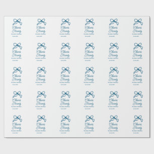 Cheers twenty blue birthday bow name date boho ret wrapping paper