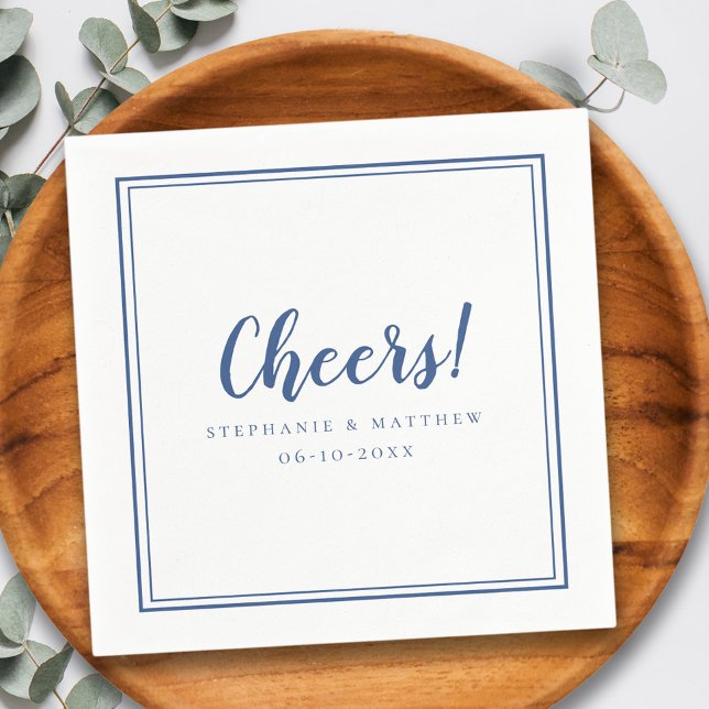 Cheers Wedding Celebrations Modern Navy Blue Napkin (Cheers Wedding Celebrations Modern Navy Blue Napkins)
