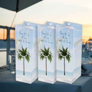 Cheers Wedding Guest Wine Bag Palm Trees