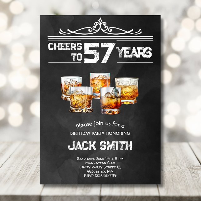 Cheers Whiskey adults birthday party invitation (Creator Uploaded)