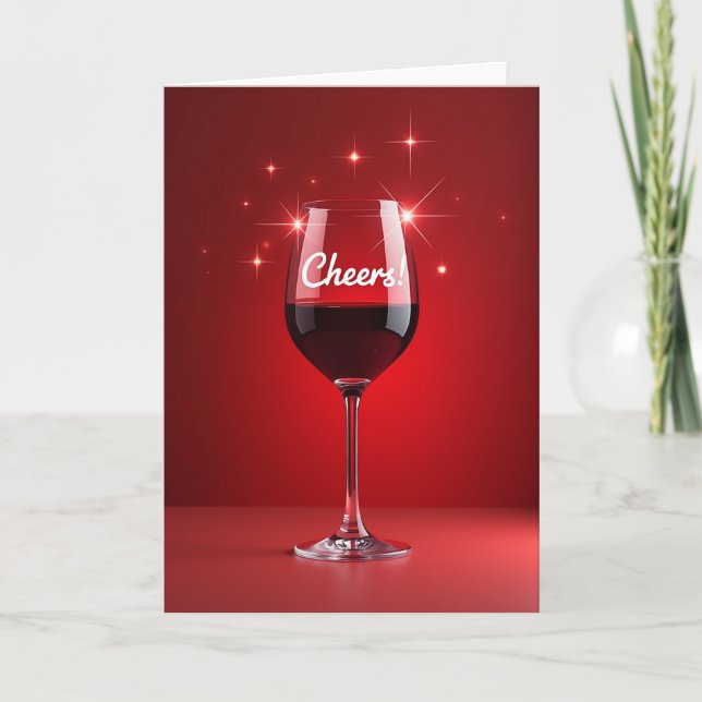 Cheers Wine Glass Card (Front)