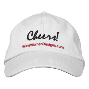 Cheers!  Wine Women Designs Light Embroidered Hat