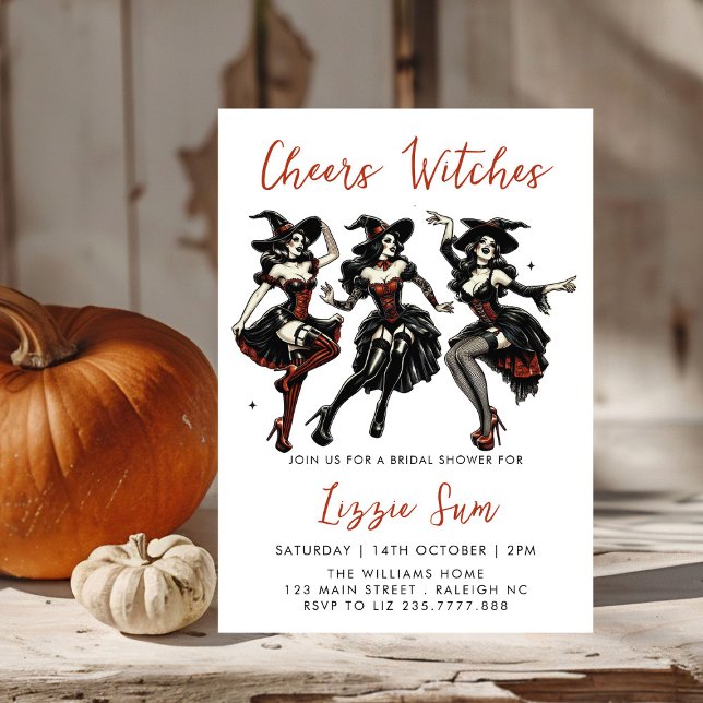 Cheers Witches Adult Halloween Party Invitation (Creator Uploaded)
