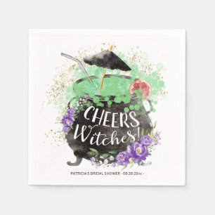 Cheers Witches Cocktail Halloween Bridal Shower Napkin