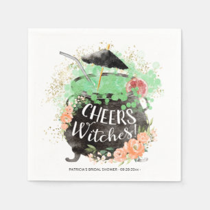 Cheers Witches Cocktail Halloween Bridal Shower Napkin