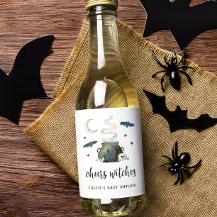 Cheers, Witches   Halloween Baby Shower Wine Label