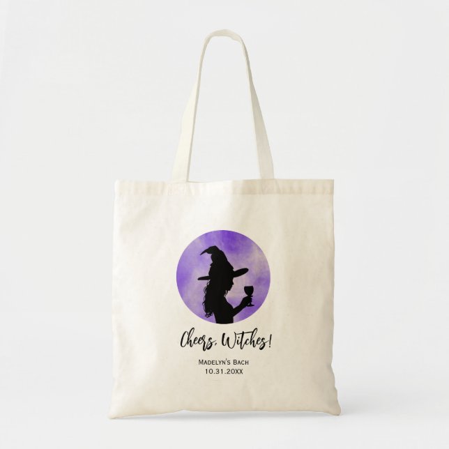Cheers Witches Halloween Bachelorette Party Tote Bag (Front)