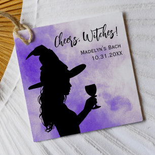 Cheers Witches Halloween Bachelorette Party, Witch Favour Tags