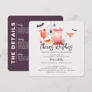 Cheers Witches Halloween Bachelorette Weekend Invitation