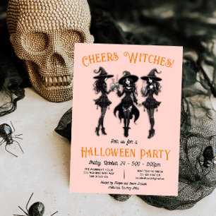 Cheers Witches Halloween Party Invitation