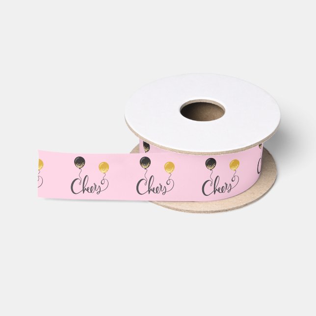 Cheers with Balloons Satin Ribbon (Spool)