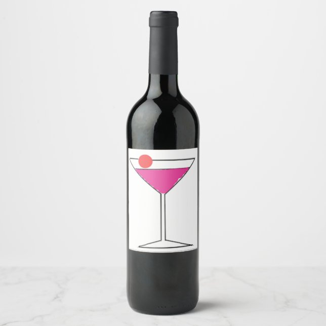 Cheers with Cherry  Bottle Wine Label (Front)