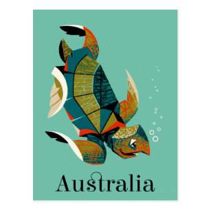 Cheery Australian Sea Turtle Postcard
