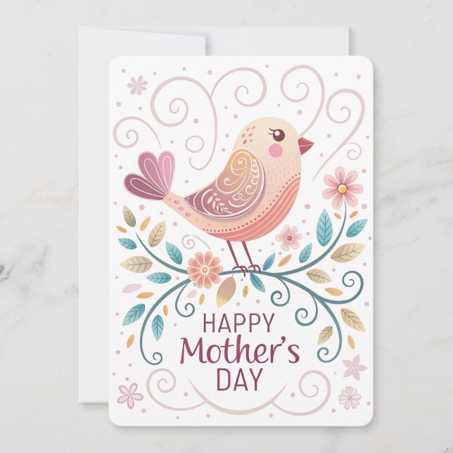 Cheery Bird Mothers Day Card (Front)